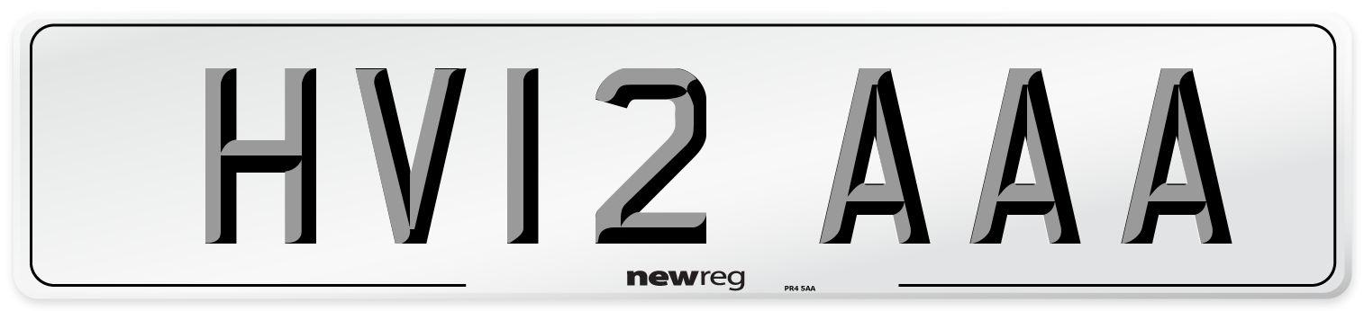 HV12 AAA Number Plate from New Reg